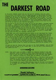Darkest Road, The (ZX Spectrum) (missing tape) (Contains Hint Sheet)