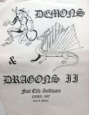 Demons & Dragons II (Fast Ed's Software) (Colecovision ADAM)