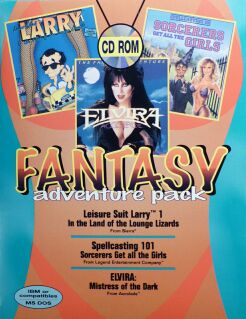 Fantasy Adventure Pack (Leisure Suit Larry in the Land of the Lounge Lizards; Spellcasting 101: Sorcerers Get all the Girls; Elvira) (Slash) (IBM PC)