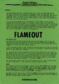 Flameout (ZX Spectrum) (missing tape) (Contains Hint Sheet)