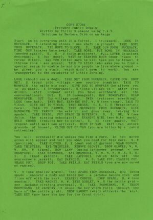 Gory Story (hint sheet only) (ZX Spectrum) (Contains Hint Sheet)