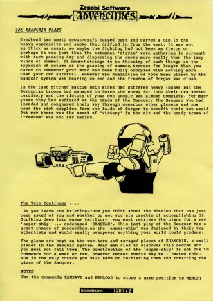 Khangrin Plans, The (ZX Spectrum) (missing tape)