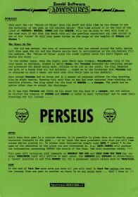 Perseus (ZX Spectrum) (missing tape) (Contains Hint Sheet)