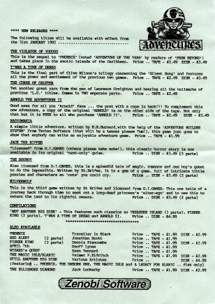 Zenobi Newsletter Jan. 1992