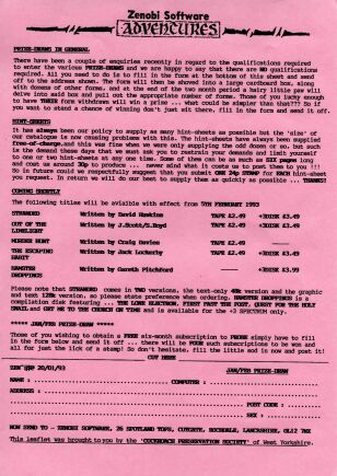 Zenobi Newsletter Jan. 20, 1993