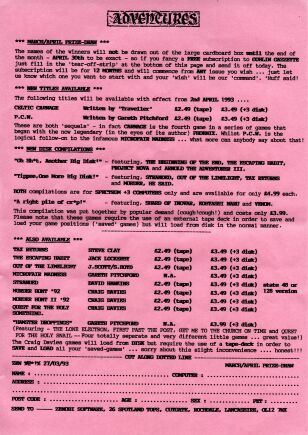 Zenobi Newsletter Mar. 27, 1993