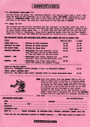 Zenobi Newsletter Jul. 30, 1993
