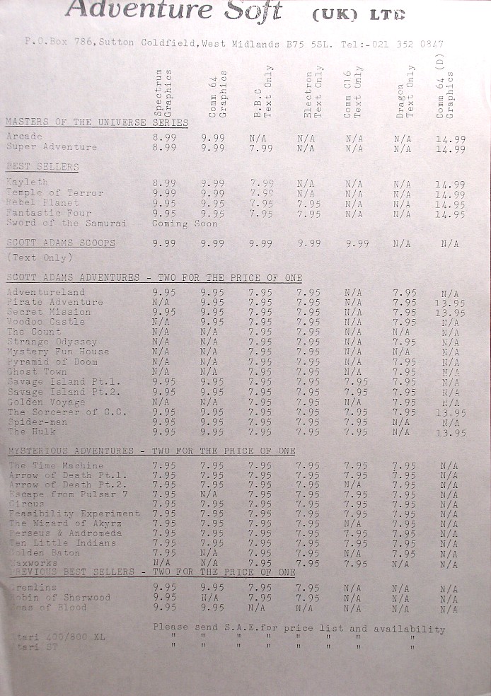 Computer Game Museum Display Case - Adventure International - Catalogs ...