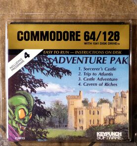 Adventure Pak: Sorcerer's Castle, Trip to Atlantis, Castle Adventure, Cavern of Riches (Blister Pack) (Keypunch Software) (C64)
