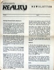 Alternate Reality Newsletter Volume 1 Issue 2 Alternate Reality Newsletter Volume 1 Issue 2