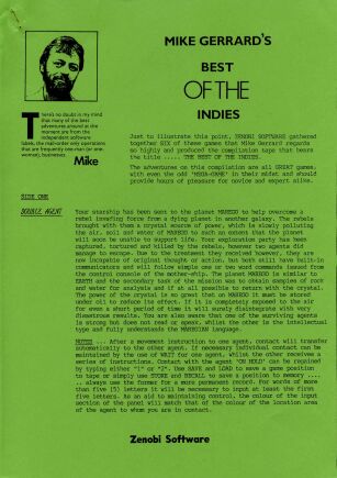 Best of the Indies Volume I (Double Agent, Cloud 99, The Labours of Hercules, The Domes of Sha, The Secret of Little Hodcome and Retarded Creatures and Caverns) (ZX Spectrum)