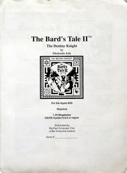 Bard's Tale II, The: Destiny Knight (Big Red Computer Club) (Apple II GS)