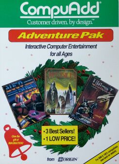 CompuAdd Adventure Pak: Ultima I, Moebius, Autoduel (Coverslip) (IBM PC)