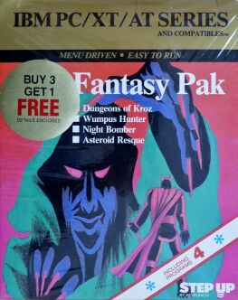 Fantasy Pak: Dungeons of Kroz, Wumpus Hunter, Night Bomber and Asteroid Resque (Keypunch Software) (IBM PC)