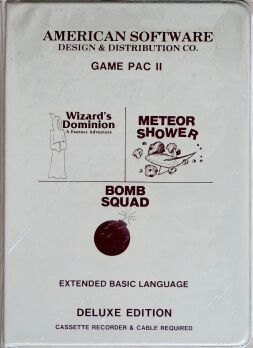 Game Pac II: Wizard's Dominion, Meteor Shower, Bomb Squad (American Software Design) (TI-99/4A)