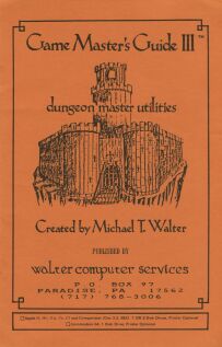 Game Master's Guide III (Walter Computer Services) (C64) (missing Reference Card)