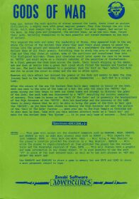 Gods of War (Nebula Designs Software) (ZX Spectrum) (missing tape) (Contains Hint Sheet)