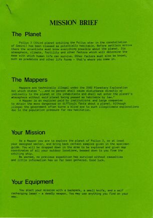 Mapper, The (ZX Spectrum) (missing tape) (Contains Hint Sheet)