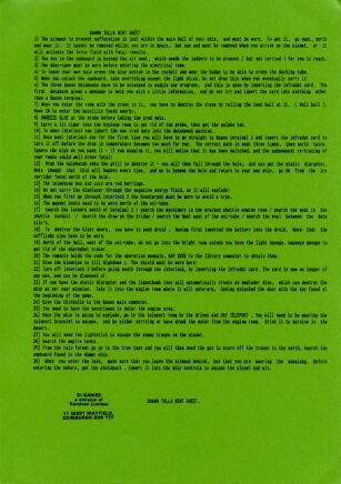 Quann Tulla (hint sheet only) (8th Day Software) (ZX Spectrum) (Contains Hint Sheet)