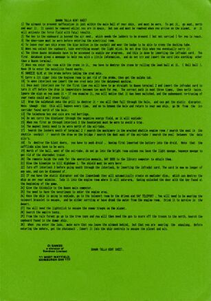 Quann Tulla (hint sheet only) (8th Day Software) (ZX Spectrum) (Contains Hint Sheet)