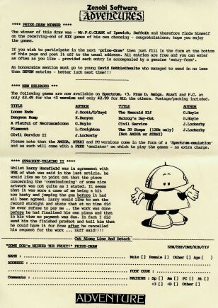 Zenobi Newsletter Sep. 1, 1995